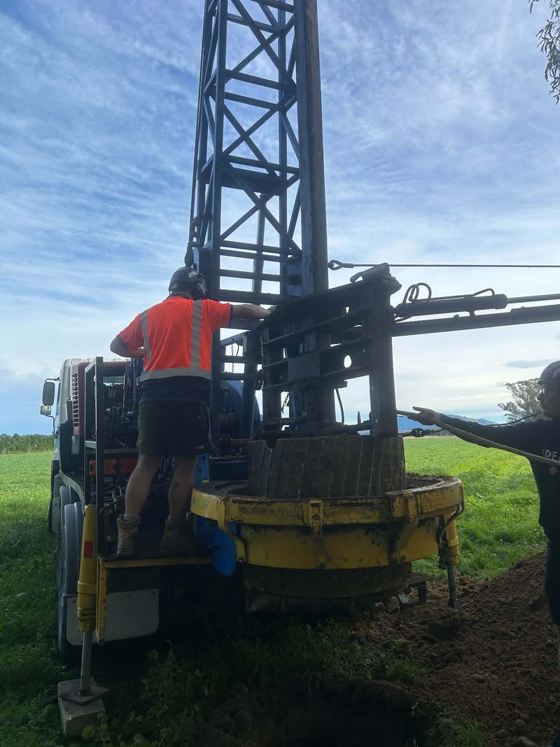 Drilling rig on rural property
