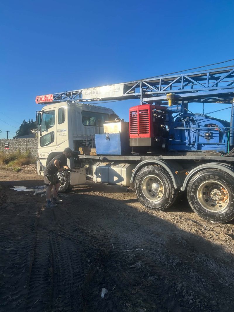Drilling rig on rural property NZ
